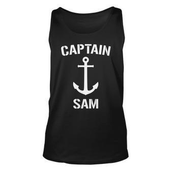 Nautical Captain Sam Personalized Boat Anchor Unisex Tank Top | Mazezy AU