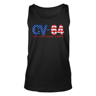 Navy Aircraft Carrier Uss Constellation American Flag Design Unisex Tank Top - Thegiftio UK
