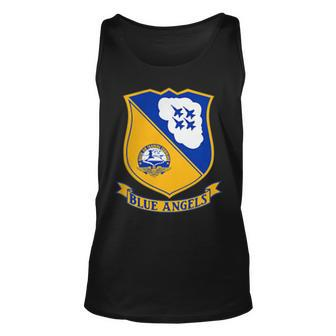 Navy Blue Angels Air Show Military Veteran Patch Unisex Tank Top | Mazezy