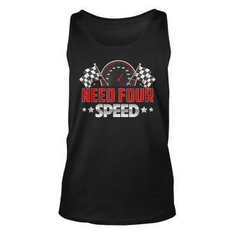Need Four Speed Birthday Racing Flag 4Th Bday Race Car Tank Top | Mazezy