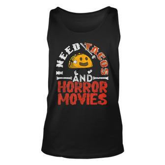 I Need Tacos And Horror Movies Horror Taco Halloween Halloween Tank Top | Mazezy