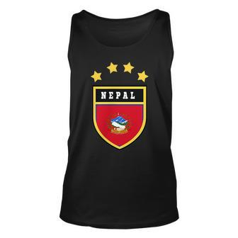 Nepal Pocket Coat Of Arms National Pride Flag Unisex Tank Top | Mazezy