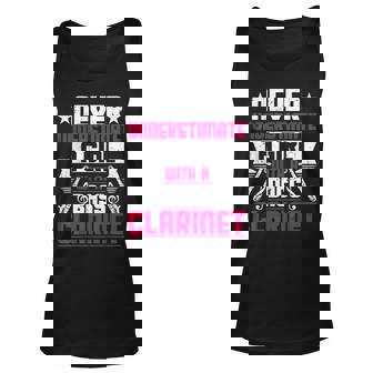 Never Underestimate A Girl With A Bass Clarinet Unisex Tank Top - Seseable