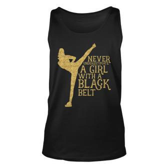 Never Underestimate A Girl With A Black Belt Gift Unisex Tank Top | Mazezy