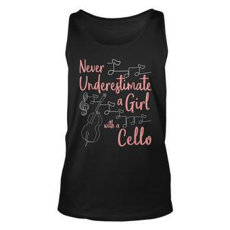 Never Underestimate A Girl With A Cello Player Cellist Unisex Tank Top | Mazezy