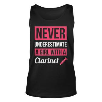 Never Underestimate A Girl With A Clarinet Gift Girls Unisex Tank Top - Seseable