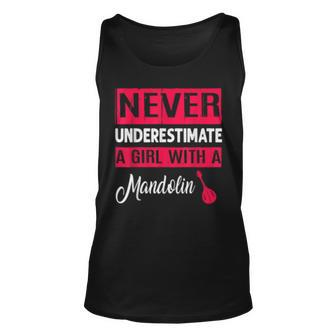 Never Underestimate A Girl With A Mandolin T Mandolin Unisex Tank Top | Mazezy