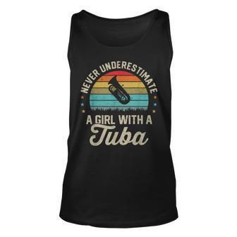 Never Underestimate A Girl With A Tuba Player Marching Band Unisex Tank Top | Mazezy