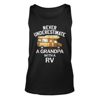 Never Underestimate A Grandpa With A Rv Funny Unisex Tank Top - Seseable