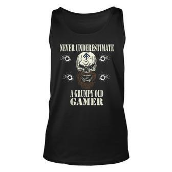 Never Underestimate A Grumpy Old Gamer For Gaming Dads Unisex Tank Top - Seseable