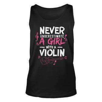 Never Underestimate A Violin Player Musicians T Unisex Tank Top - Seseable