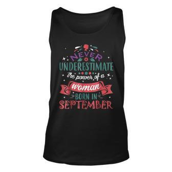 Never Underestimate A Woman Born In September Unisex Tank Top - Seseable