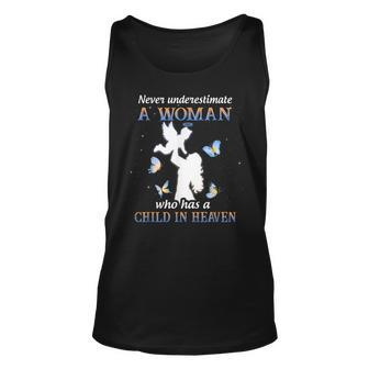 Never Underestimate A Woman Who Has A Child In Heaven Unisex Tank Top - Seseable