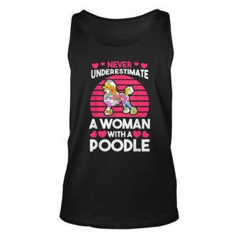 Never Underestimate A Woman With A Poodle Unisex Tank Top - Seseable