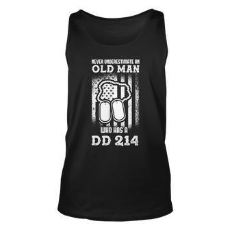 Never Underestimate An Old Guy Who Has A Dd214 Veteran Unisex Tank Top - Seseable