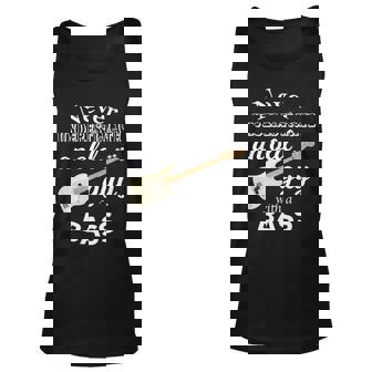 Never Underestimate An Old Guy With A Bass Unisex Tank Top - Seseable