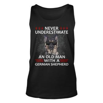 Never Underestimate An Old Man German Shepherd Dog Gift Unisex Tank Top - Seseable
