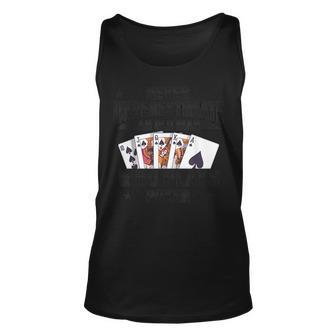 Never Underestimate An Old Man Who Plays Poker Casino Unisex Tank Top - Seseable