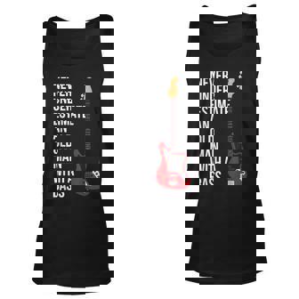 Never Underestimate An Old Man With A Bass For Men Unisex Tank Top - Seseable