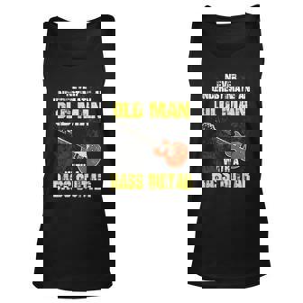 Never Underestimate An Old Man With A Bass Guitar Gift Unisex Tank Top - Seseable