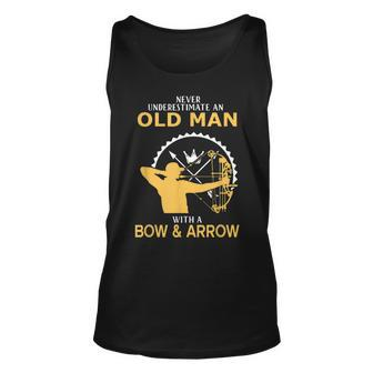 Never Underestimate An Old Man With A Bow And An Arrow Unisex Tank Top - Seseable