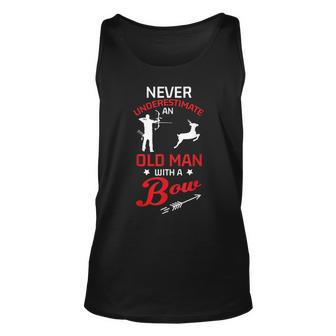 Never Underestimate An Old Man With A Bow Archery Men Gift Unisex Tank Top - Seseable