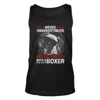Never Underestimate An Old Man With A Boxer Unisex Tank Top - Seseable