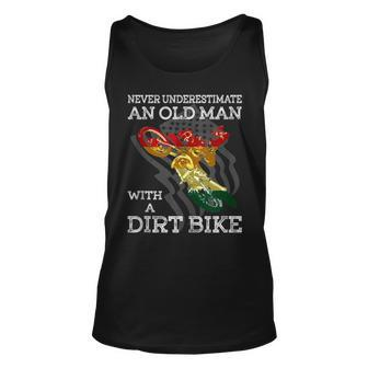 Never Underestimate An Old Man With A Dirt Bike Motorcycle Unisex Tank Top - Seseable