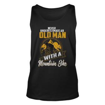 Never Underestimate An Old Man With A Mountain Bike Gift For Mens Unisex Tank Top - Seseable