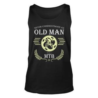Never Underestimate An Old Man With A Mtb | Mountain Bike Unisex Tank Top - Seseable