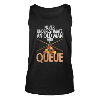 Never Underestimate An Old Man With A Queue Unisex Tank Top - Seseable