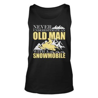 Never Underestimate An Old Man With A Snowmobile Apparel Unisex Tank Top - Seseable