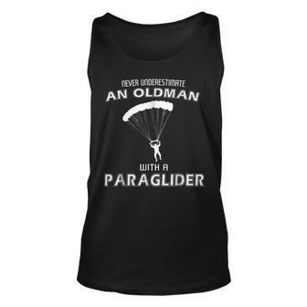 Never Underestimate An Oldman With Paraglider Funny Unisex Tank Top - Seseable