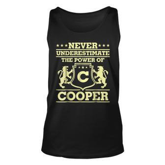 Never Underestimate Cooper Personalized Name Unisex Tank Top - Seseable