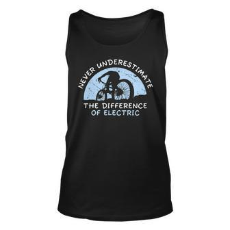 Never Underestimate Difference Of Ebike Electric Bicycle Unisex Tank Top - Seseable