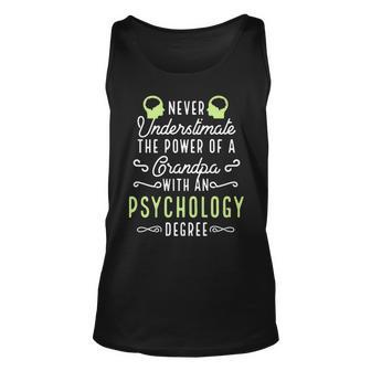 Never Underestimate Grandpa With Psychology Degree Fun Cute Unisex Tank Top - Seseable