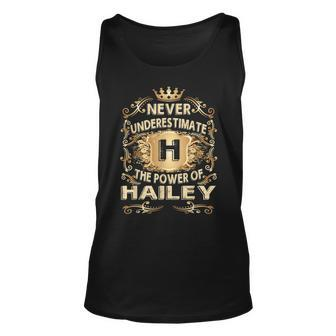 Never Underestimate Hailey Personalized Name Unisex Tank Top - Seseable