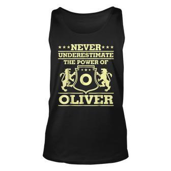 Never Underestimate Oliver Personalized Name Unisex Tank Top - Seseable