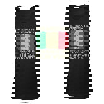 Never Underestimate The Power Of An Italian Woman Flag Unisex Tank Top - Seseable