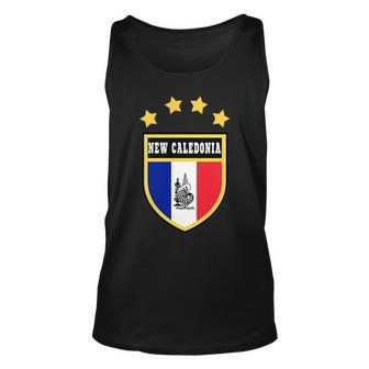 New Caledonia Pocket Coat Of Arms National Pride Flag Unisex Tank Top | Mazezy