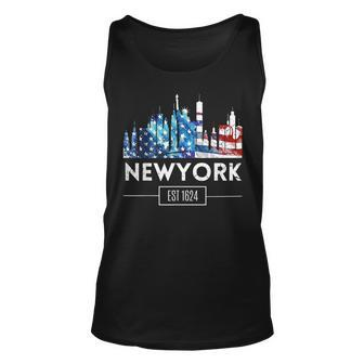 New York 4Th Of July Us Amercan Flag Matching Souvenir Retro Tank Top | Mazezy