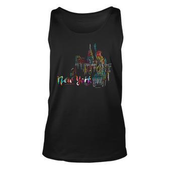 New York Skyline Heartbeat Statue Of Liberty I Love New York Unisex Tank Top - Seseable