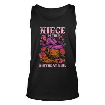 Niech Of The Birthday Girl Pink Boots Cowgirl Matching Unisex Tank Top | Mazezy