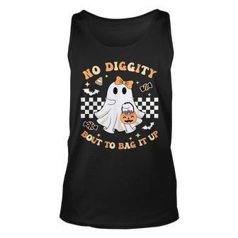 No Diggity Bout To Bag It Up Ghost Spooky Halloween Tank Top | Mazezy