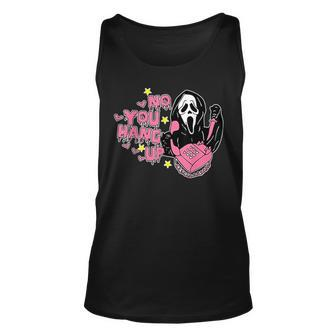 No You Hang Up Ghost Calling Halloween Scary Tank Top | Mazezy