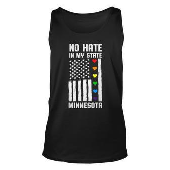 No Hate In My State Lgbt Gay Pride Homosexual Minnesota Unisex Tank Top | Mazezy