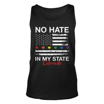 No Hate In My State Pride Month Colorado Lgbt Community Co Unisex Tank Top | Mazezy