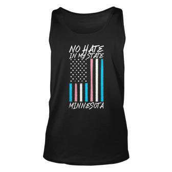 No Hate In My State Transgender Lgbt Trans Pride Minnesota Unisex Tank Top | Mazezy