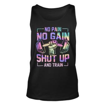 No Pain No Gain Funny Gym Workout Fitness Coach Trainer 1 Unisex Tank Top - Monsterry UK