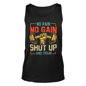 No Pain No Gain Funny Gym Workout Fitness Coach Trainer Unisex Tank Top - Monsterry